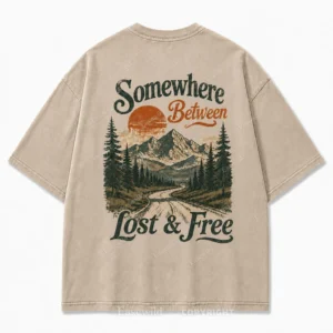 Somewhere Between Lost & Free Oversized Tee