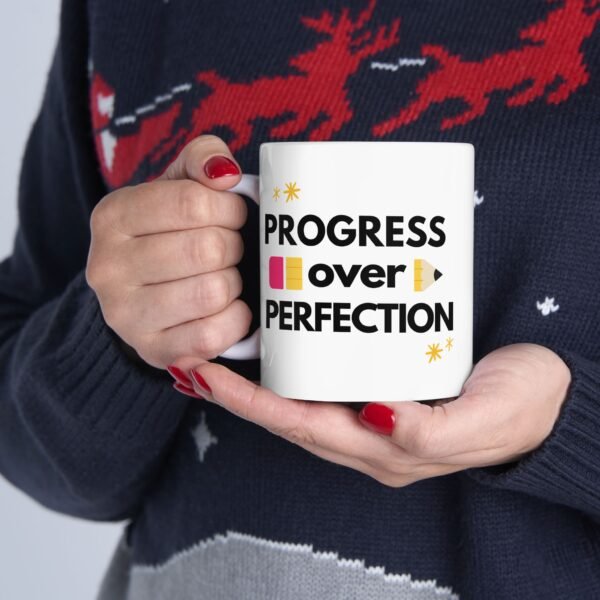 Mug - Progress Over Perfection, Teacher Coffee Cup Gift