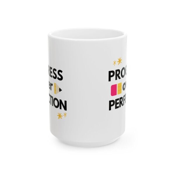 Mug - Progress Over Perfection, Teacher Coffee Cup Gift