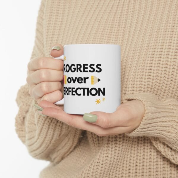 Mug - Progress Over Perfection, Teacher Coffee Cup Gift