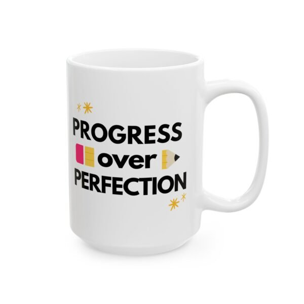 Mug - Progress Over Perfection, Teacher Coffee Cup Gift